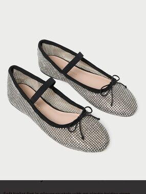 Loeffler Randall Leonie mesh sparkle ballet flats size 8 worn once